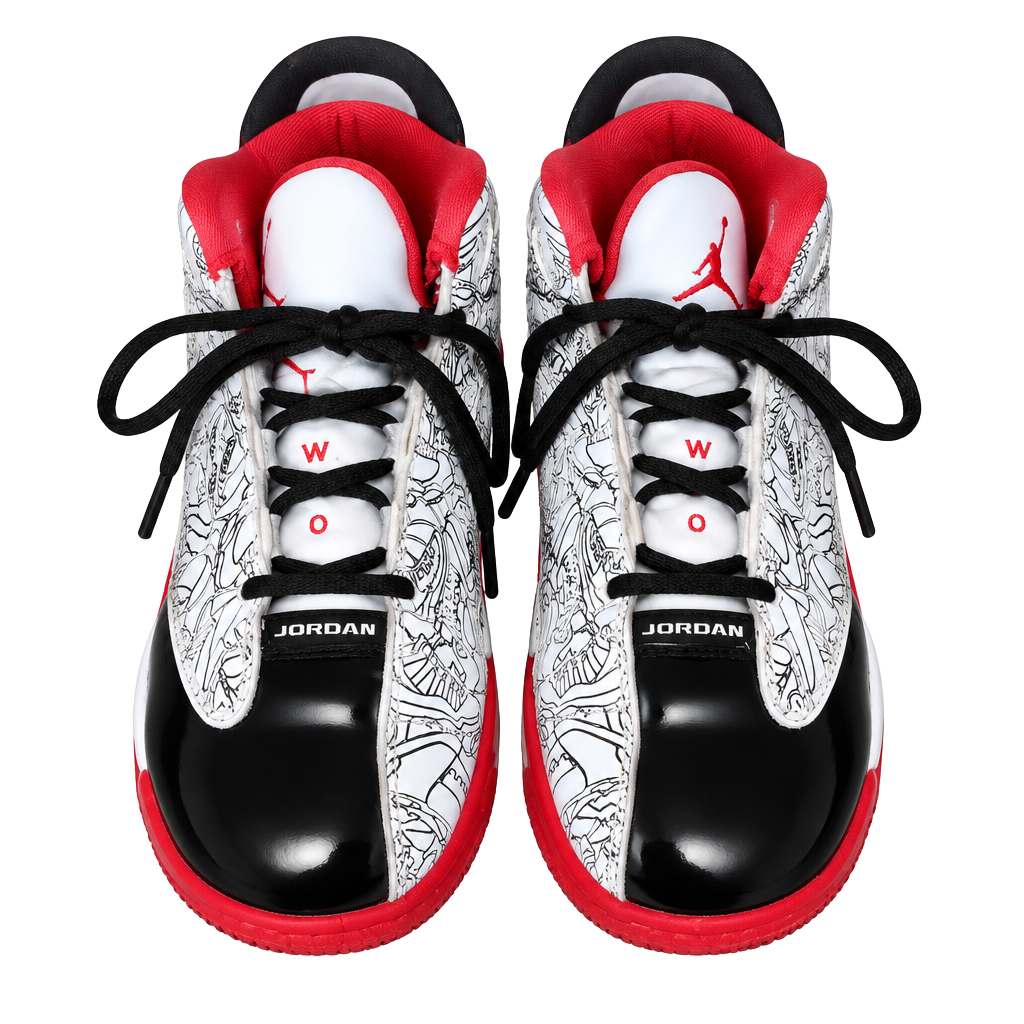 Jordan Dub Zero GS Size 1.5Y White Black Red Laser 1