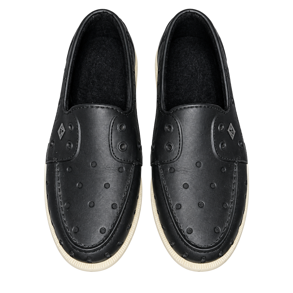 Sperry Authentic Original Float Cozy Boat Shoes Size 9 Black Faux Fur 1