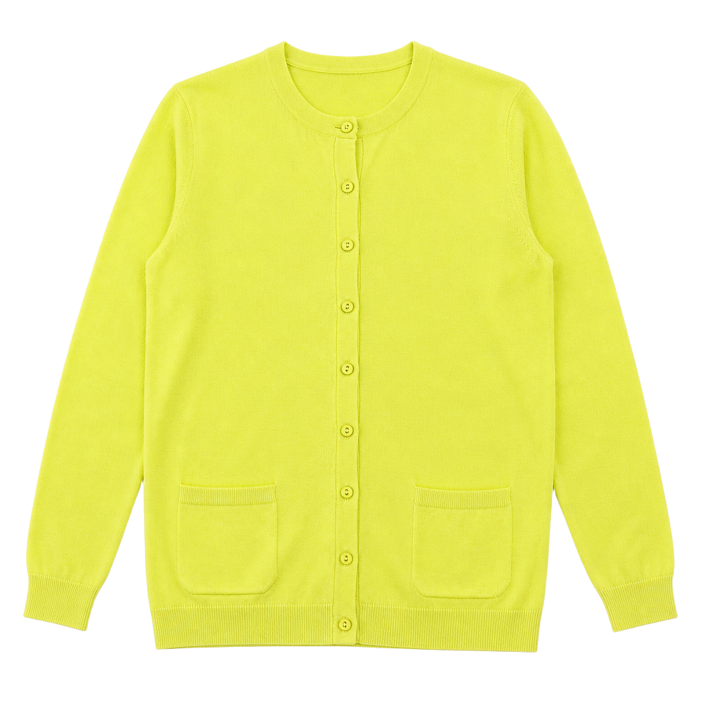 Talbots Button Front Cardigan Sweater chartreuse Size M 1
