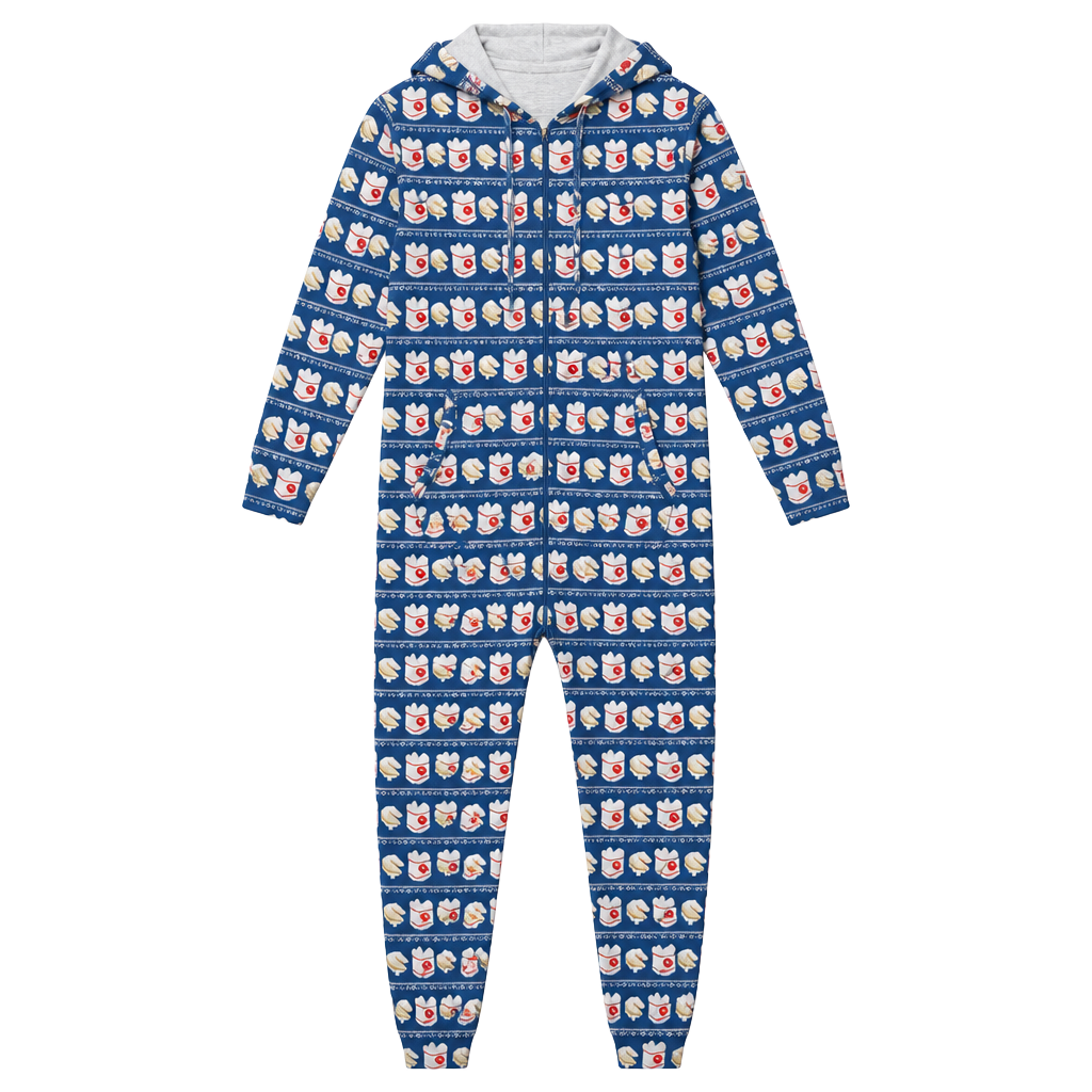 MeUndies Onesie Size S/M Takeout Fortune Cookie Hooded Pajama Jumpsuit 1