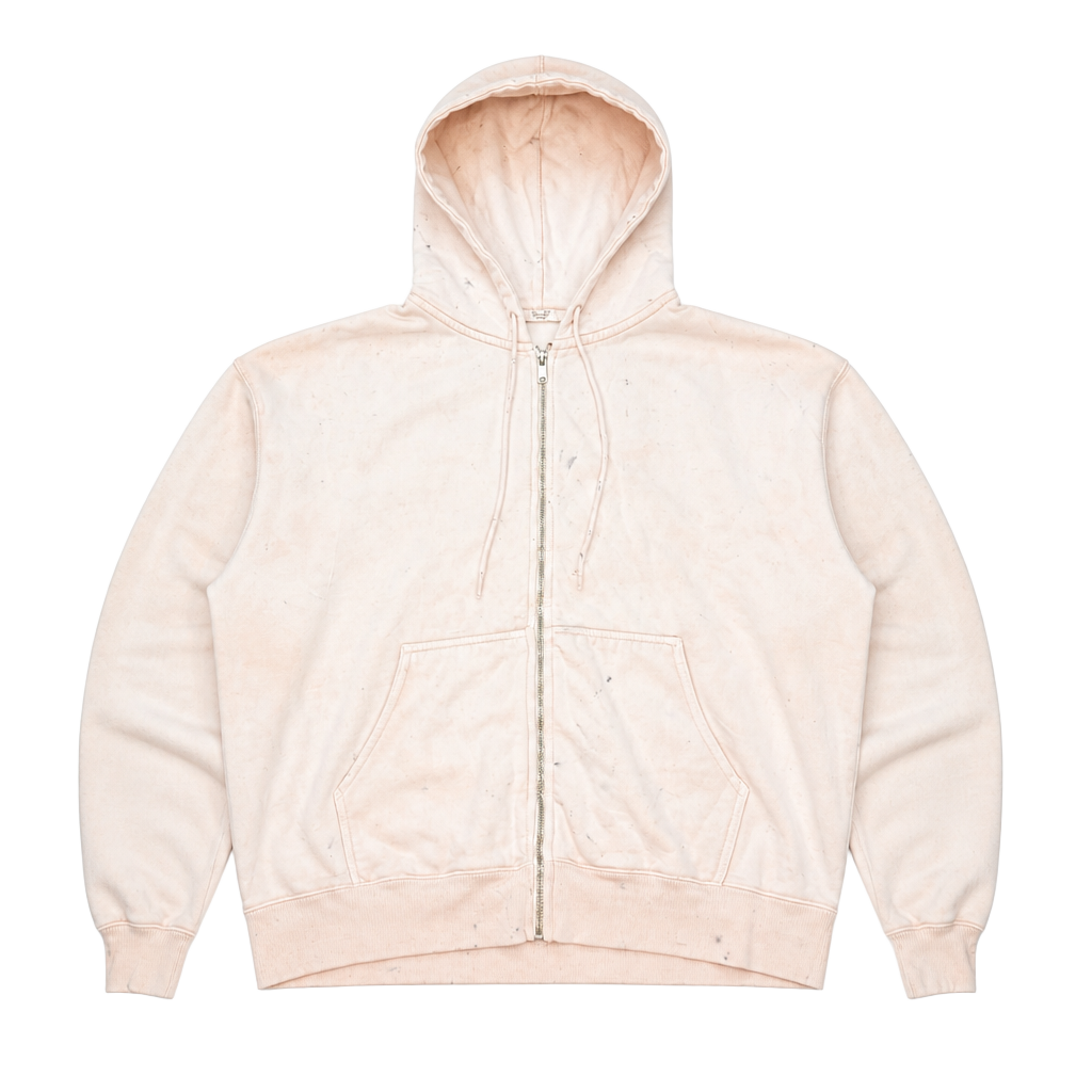 John Galt California Light Pink Zip-Up Hoodie Sweatshirt 1
