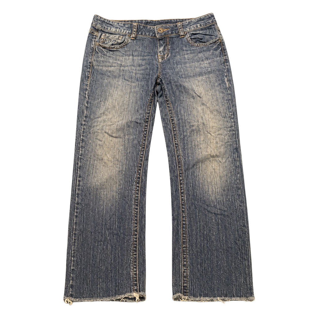 DKNY Jeans Women's Blue Denim Raw Hem Bootcut Jeans Size 8 1