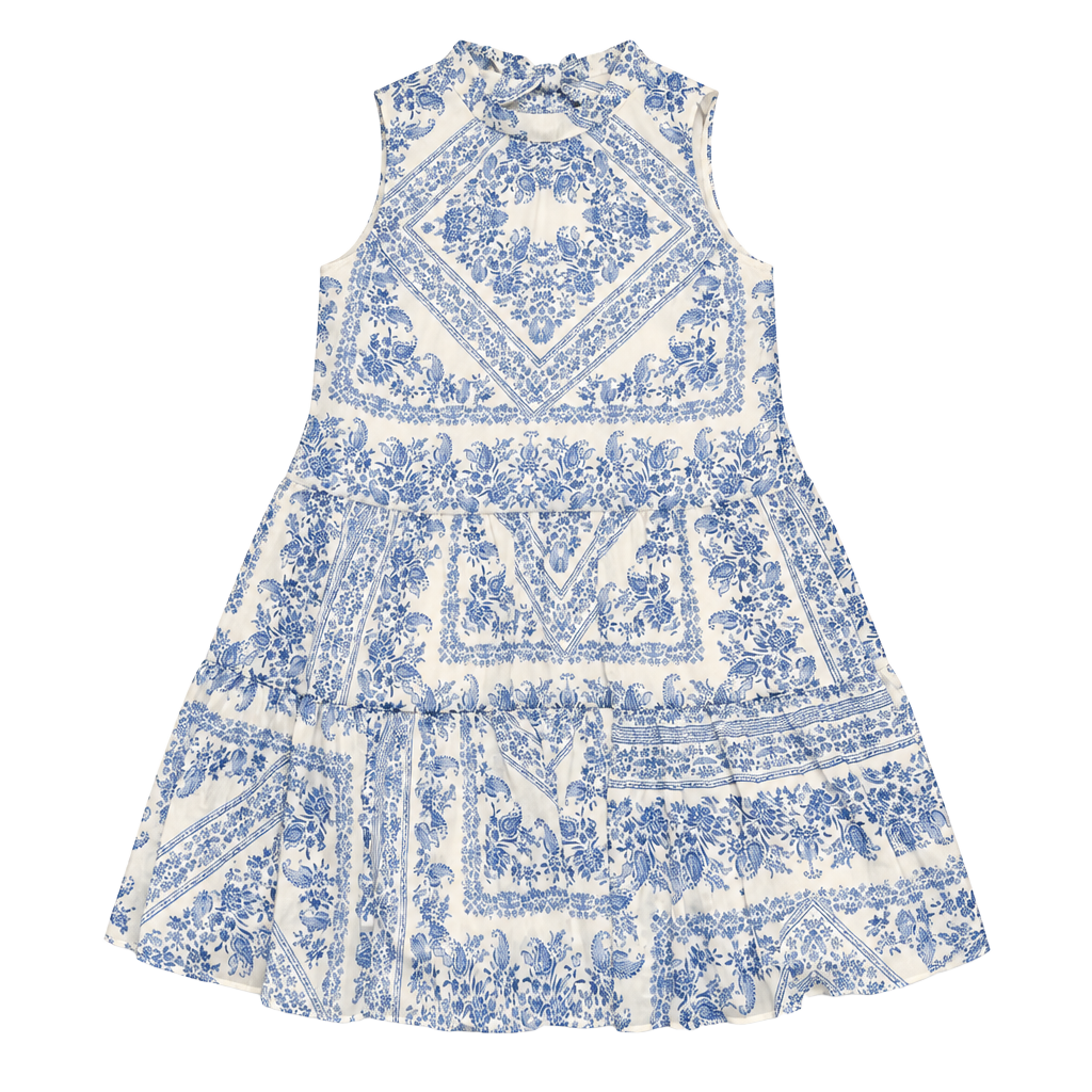 Calvin Klein Blue & White Paisley Halter Dress Size 8 1
