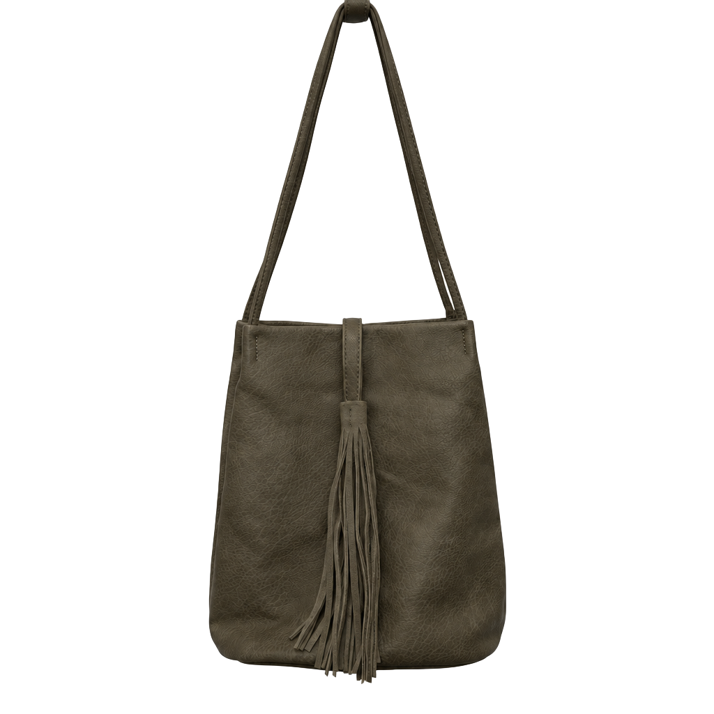 Street Level Tassel Shoulder Bag Taupe 1