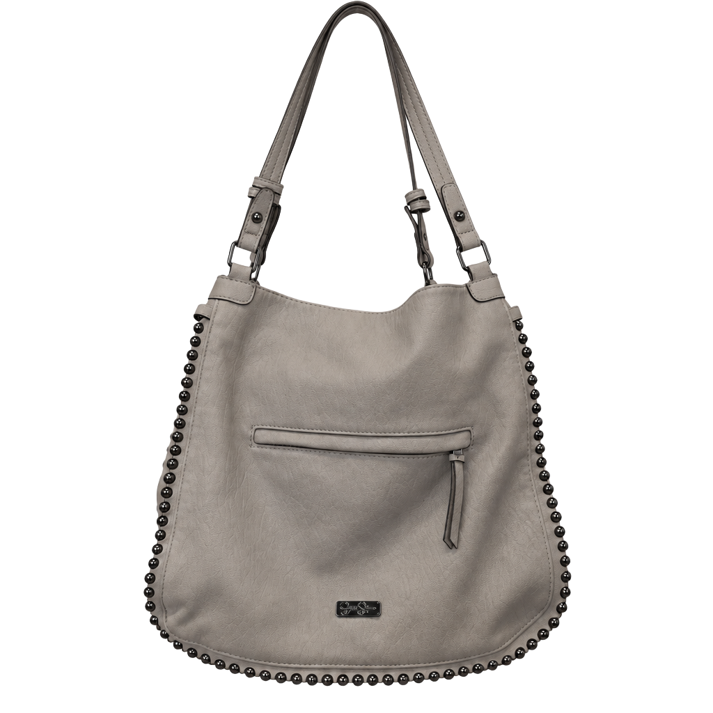 Jessica Simpson Studded Hobo Bag Off White Faux Leather 1