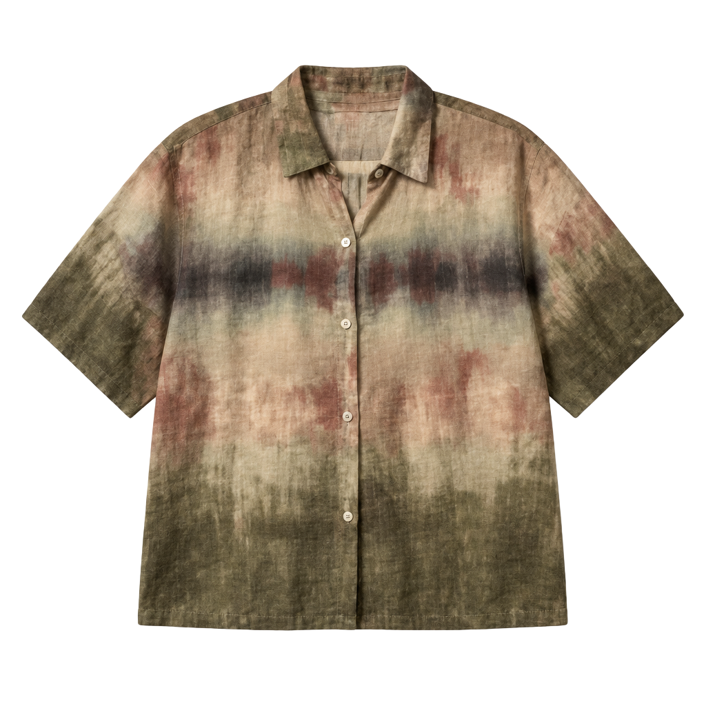 Esprit Button Down Shirt Size XL Multi Color Boho Tie Dye 1