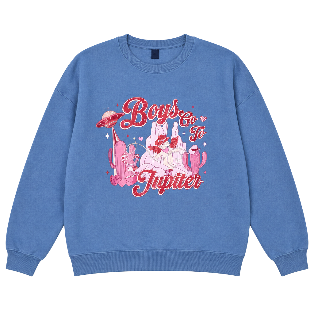 Custom Boys Go To Jupiter Sweatshirt Size XL Blue Graphic Crewneck 1