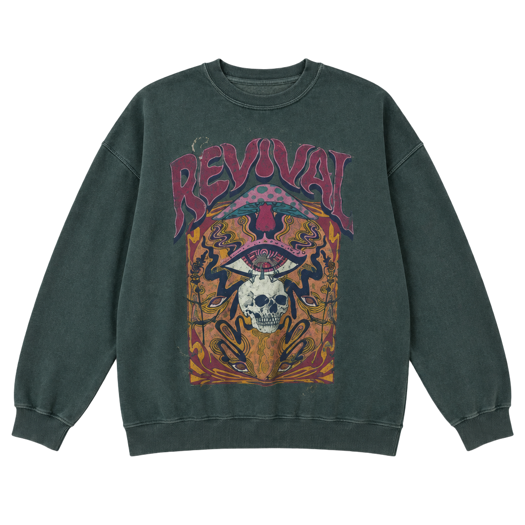 Project Social T Urban Outfitters Revival Skull Sweatshirt Size L/XL 1