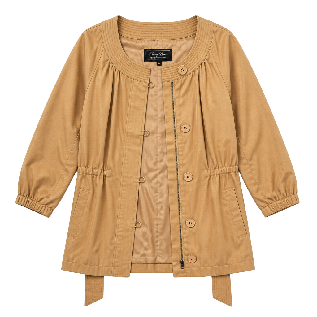 Terry Lewis Classic Luxuries Women's Beige Belted Jacket Size M NWT 1