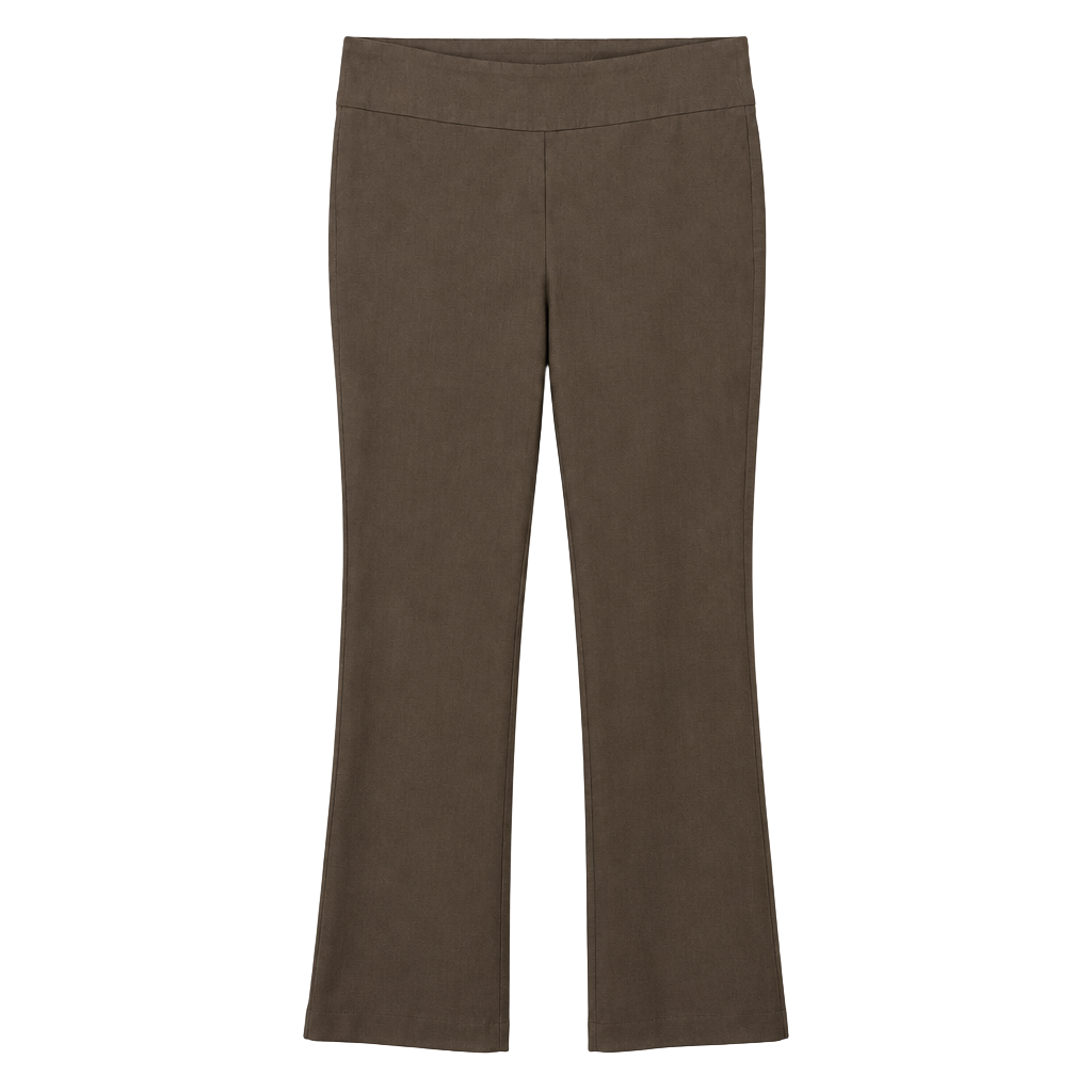 Tribal Pull On Pants Size 12 Brown Straight Leg Stretch 1