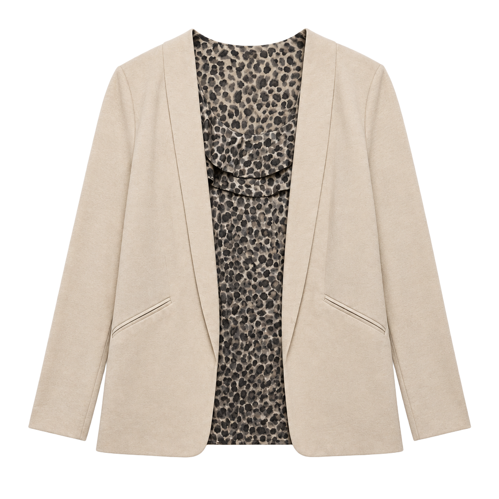 Classiques Entier Open Front Blazer Size M Ivory Triacetate Jacket 1