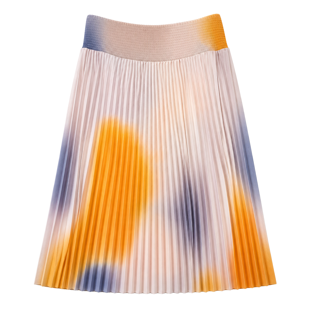 A.L.C. Sonali Smocked Tie-Dye Plissé Midi Skirt Size M 1