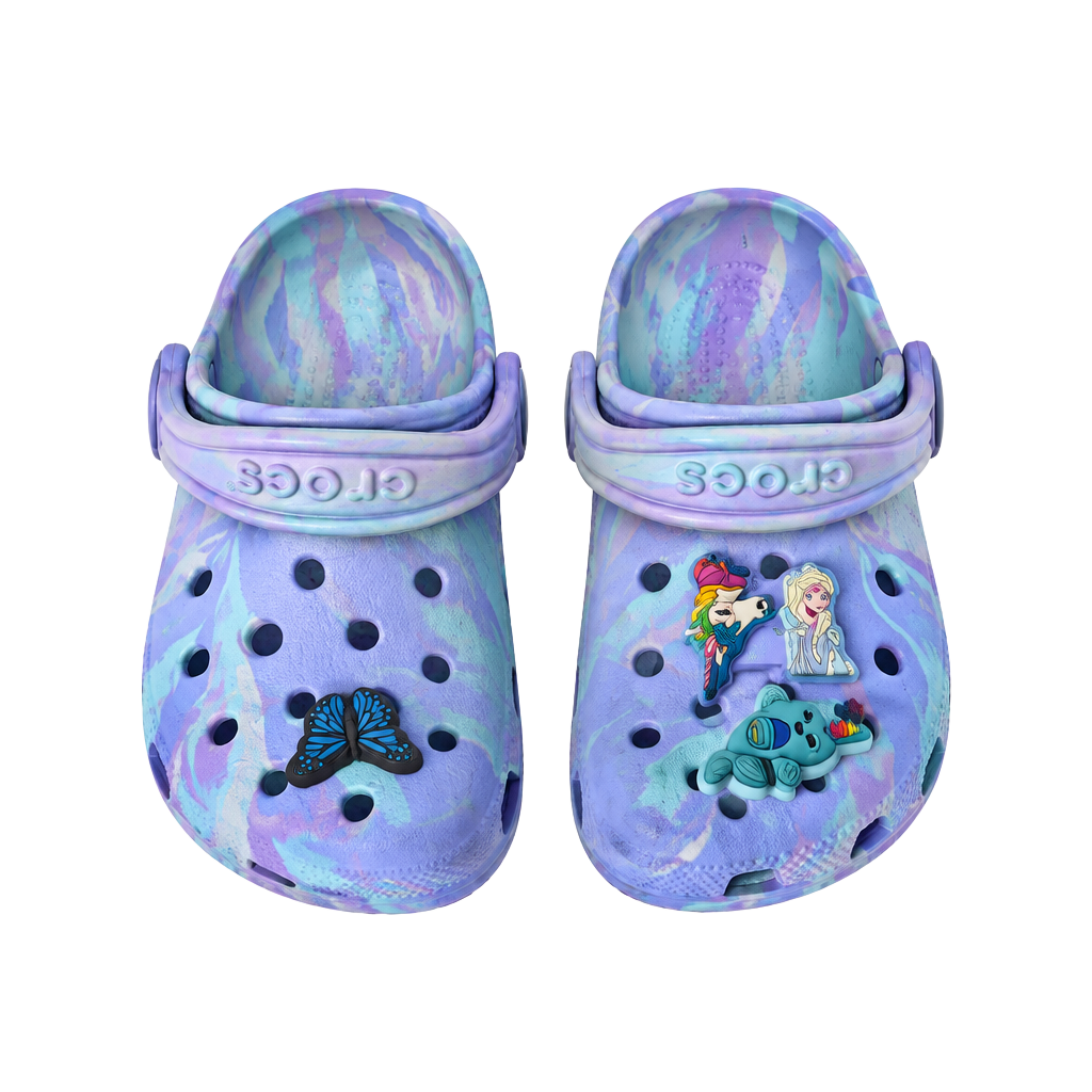 Crocs Classic Marbled Clog Size C11 Kids Purple Multi 1