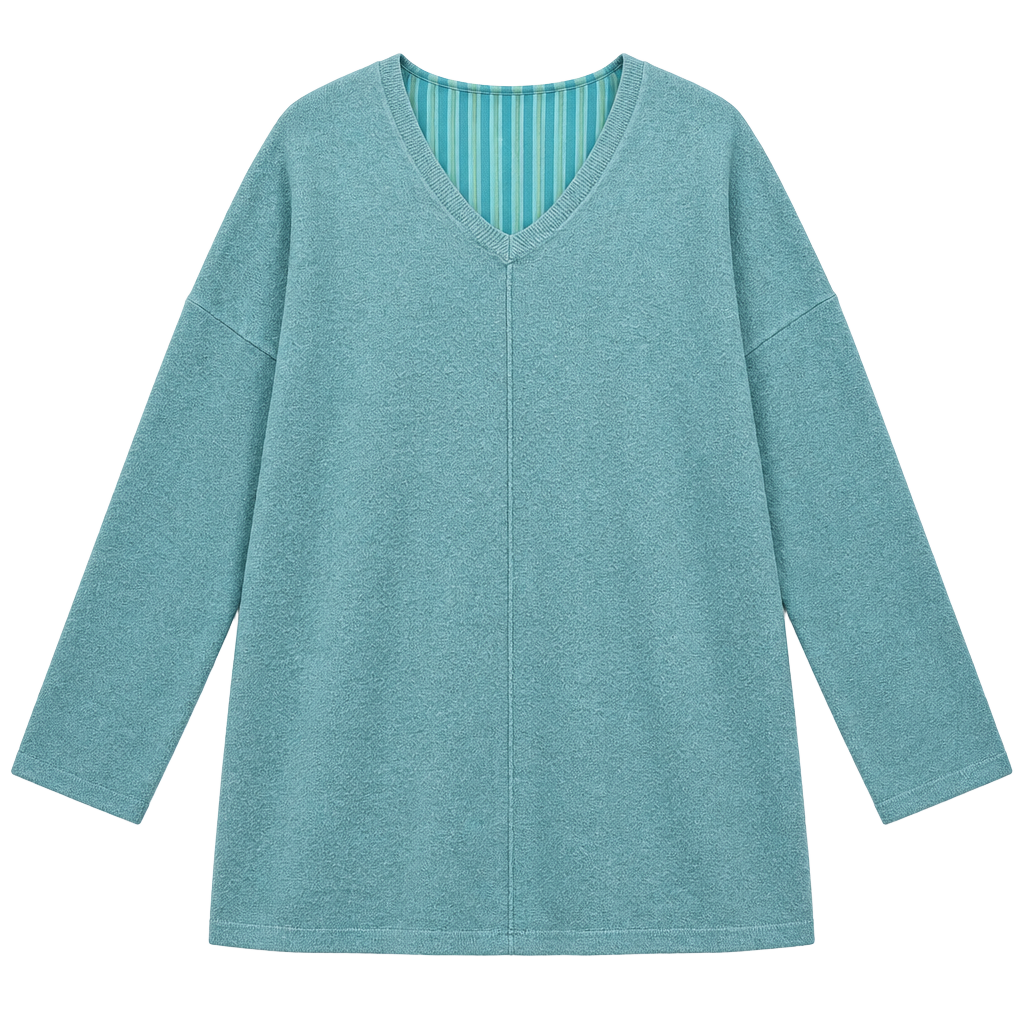 Staccato V-Neck Sweater Size L Blue Lightweight Long Sleeve 1