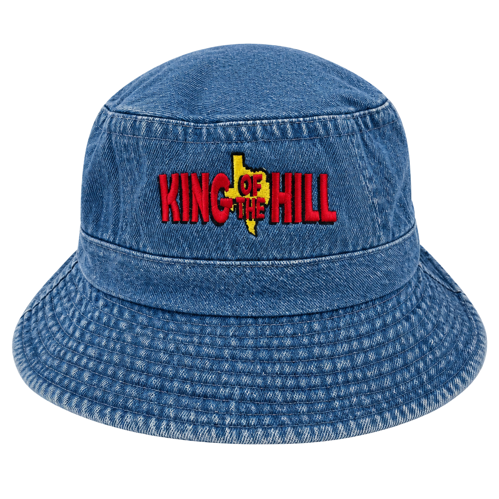 90s King Of The Hill XL Blue Denim Bucket Hat Fox Promo 1
