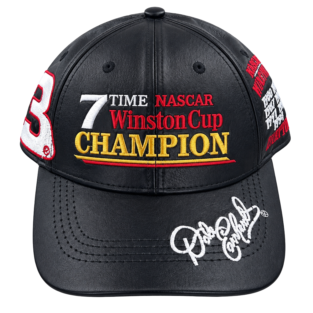 Vintage Made In USA Dale Earnhardt Leather Hat 7 Time Champion Nascar 1