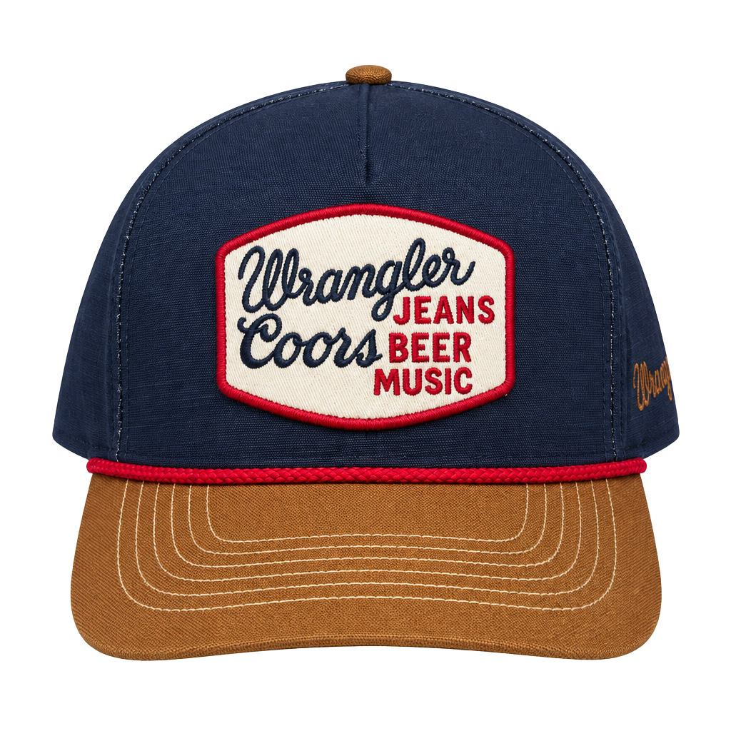 Wrangler x Coors Rope Cap Navy Brown Snapback 1