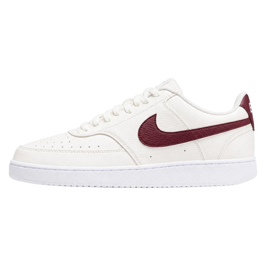 Nike Court Vision Low Pony White Burgundy Crush Sneakers (Excellent Condition) 1