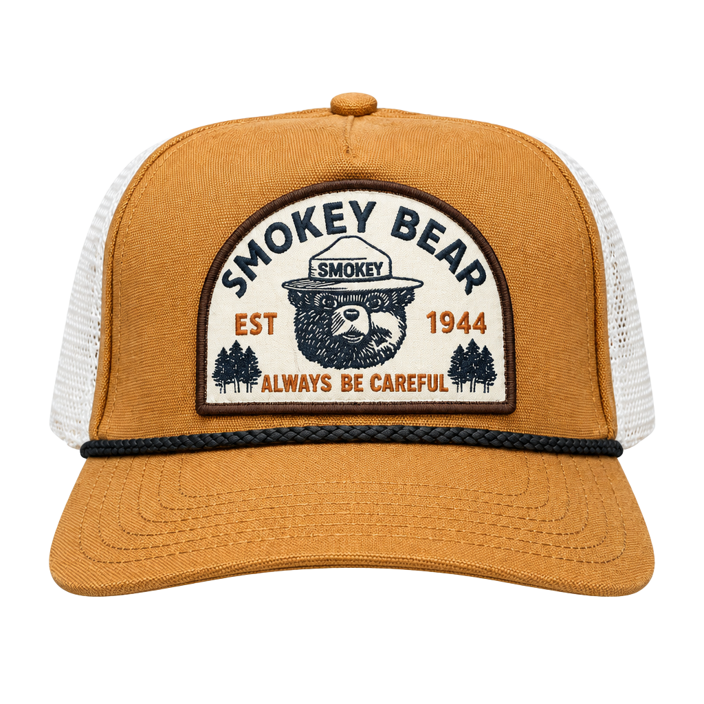 Smokey Bear Sherpa Snapback Hat Tan (NWT) 1
