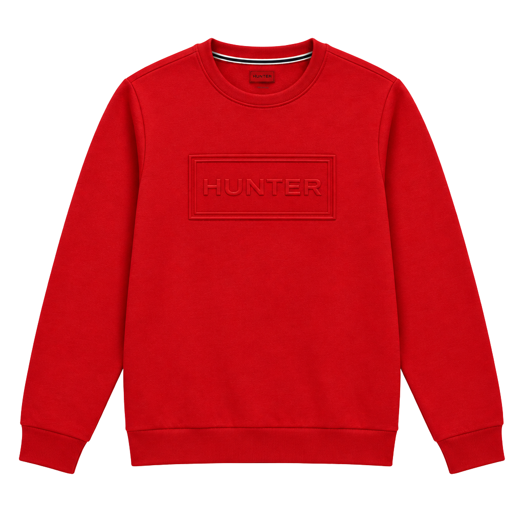 Hunter Women’s Embossed Pullover Size L Red Sweatshirt (NWT) 1