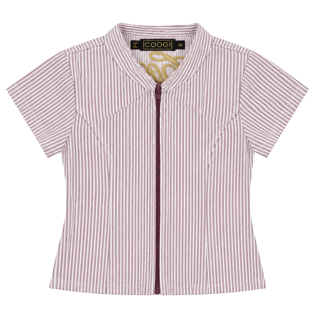 Coogi Striped Full Zip Belted Shirt Dress Size 3X Red White Cotton 1