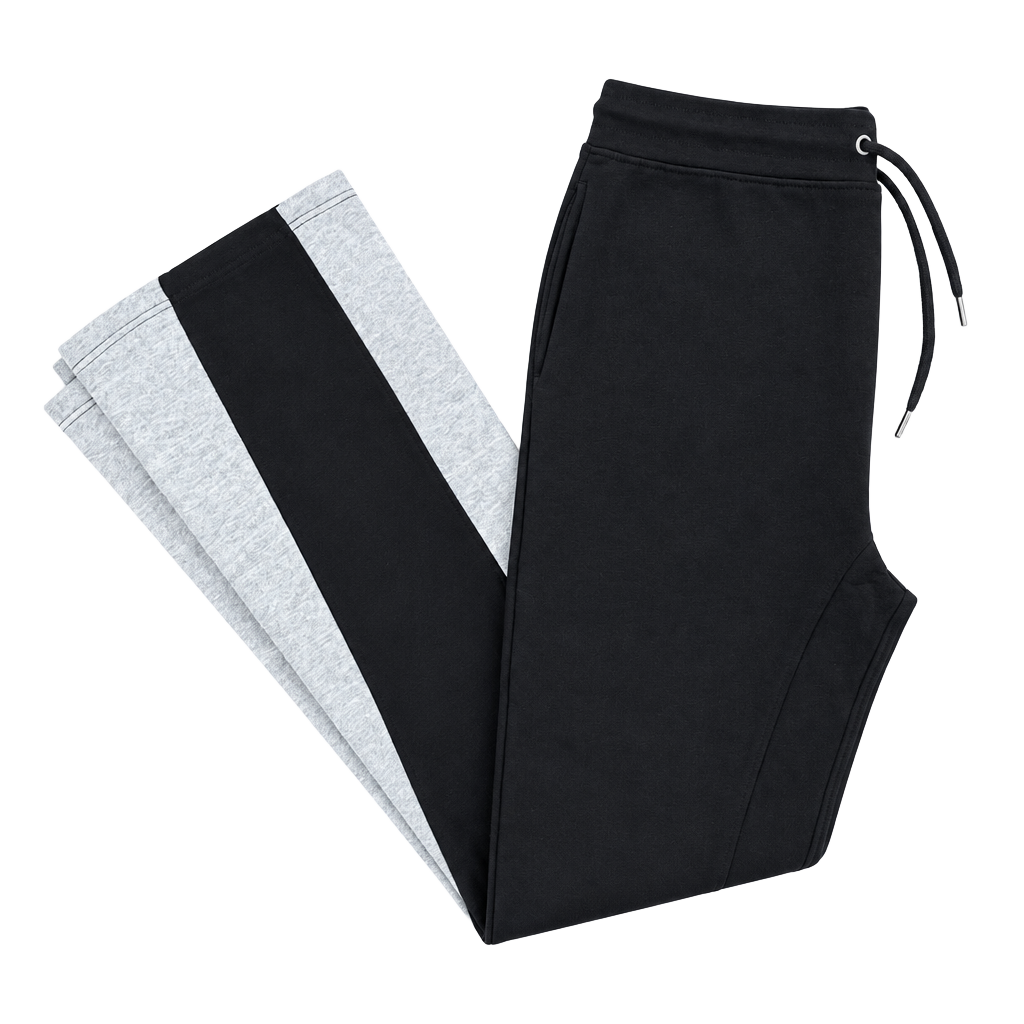 Hustle N Stack Colorblocked Flare Sweatpants Black Gray NWT 1