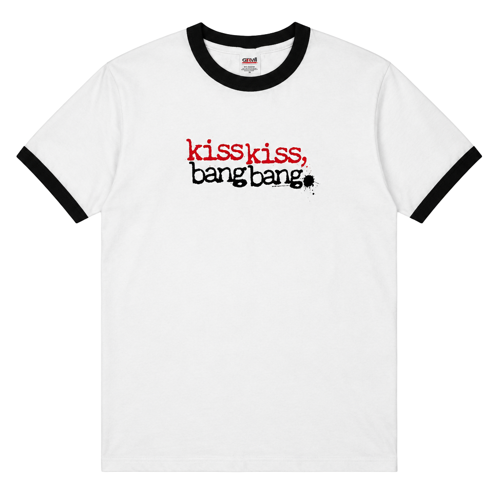 Anvil Kiss Kiss Bang Bang T-Shirt Size L White Black Ringer Movie Promo 2005 1