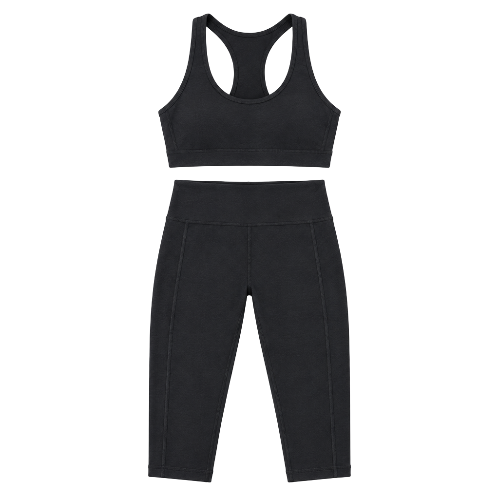 Xersion Tummy Control Capri Leggings Size L Black 1