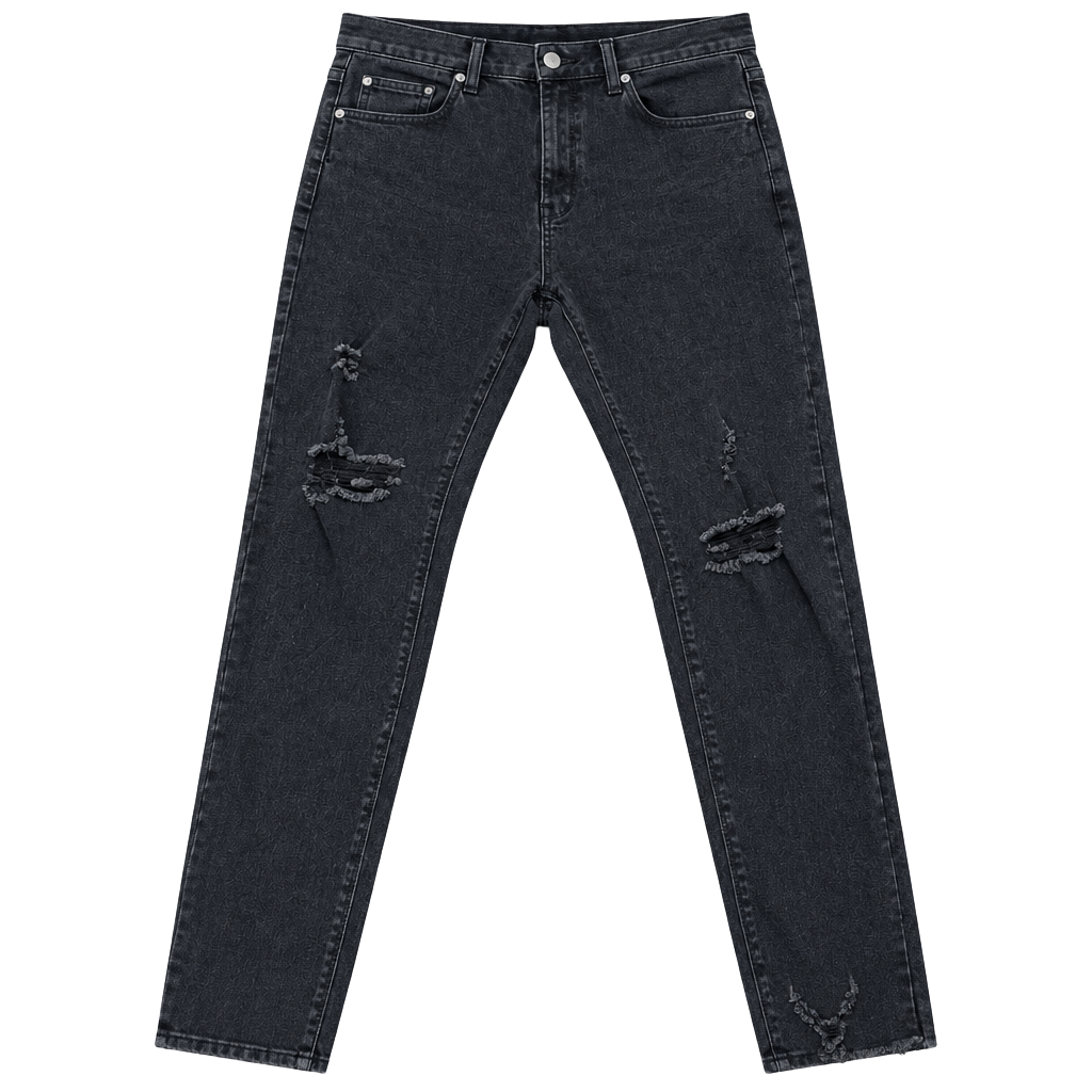 Indigo Poppy Distressed Skinny Jeans Size 12 Black Denim 1
