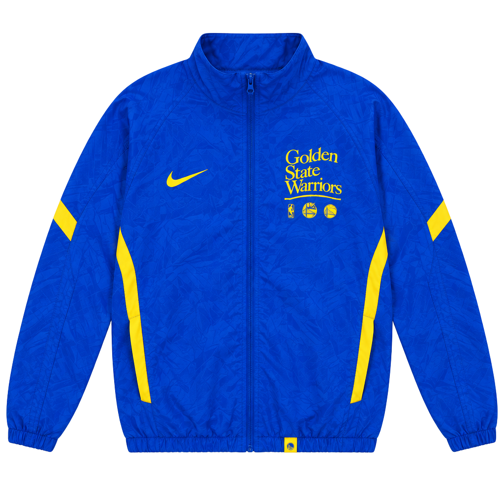Nike Golden State Warriors Jacket Size M Blue Full-Zip Track Windbreaker 1