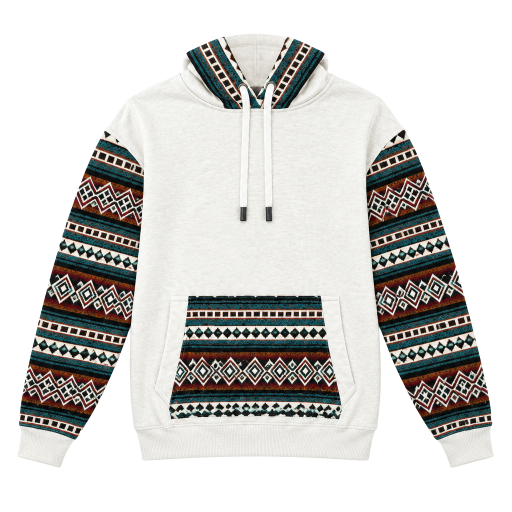 Vigor Hoodie Size S White Native Print Aztec Pullover 1