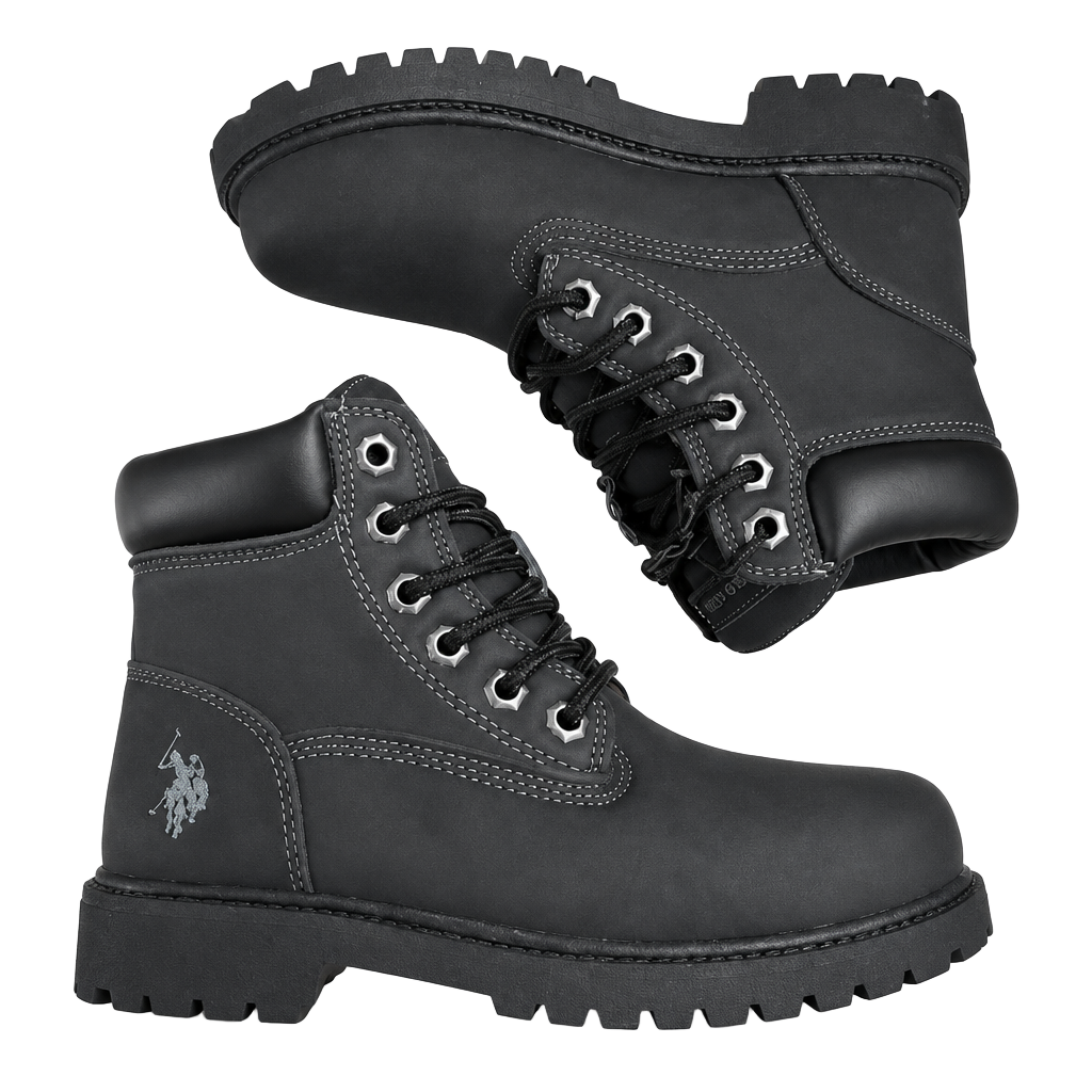 U.S. Polo Assn. Black Leather Work Boots 1