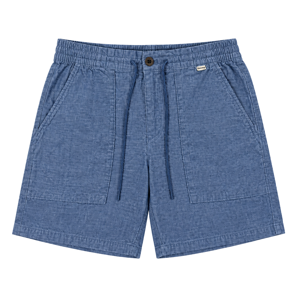 Hurley Shorts Size M Blue Chambray Drawstring Utility 1