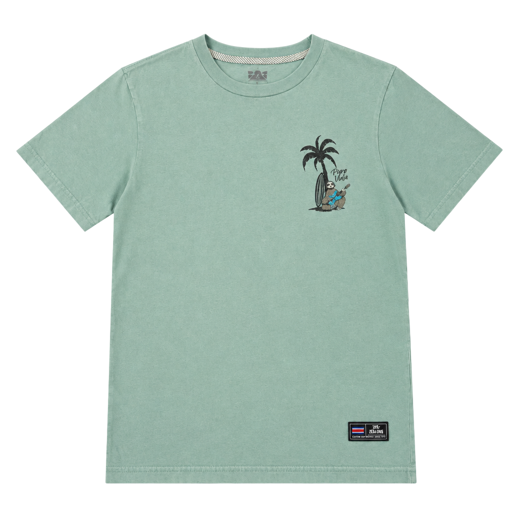 Zilah Sloth Guitar Graphic T-Shirt Size Small Mint Green 1