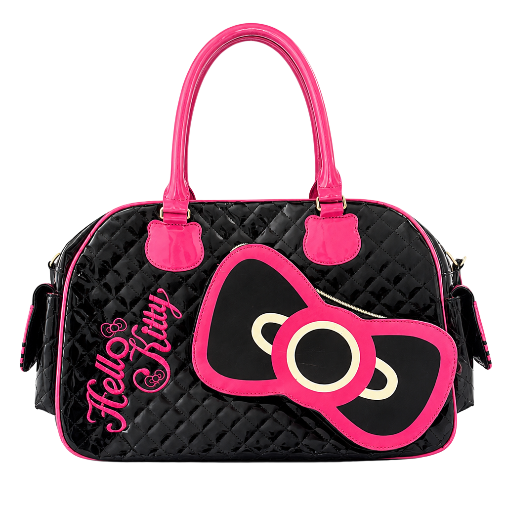 HELLO KITTY DUFFLE BAG BLACK W/ PINK BOW 1