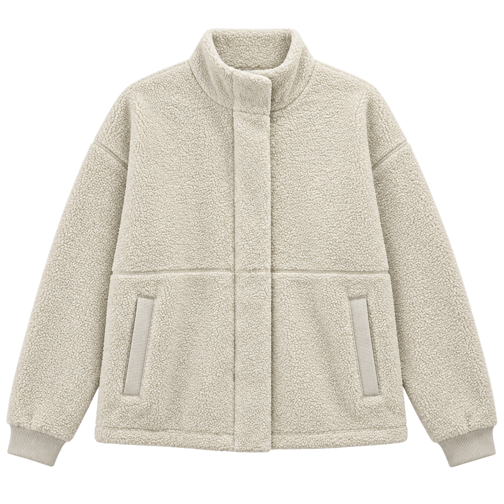 Mondetta Sherpa Full Zip Fleece Jacket Size XL cream 1