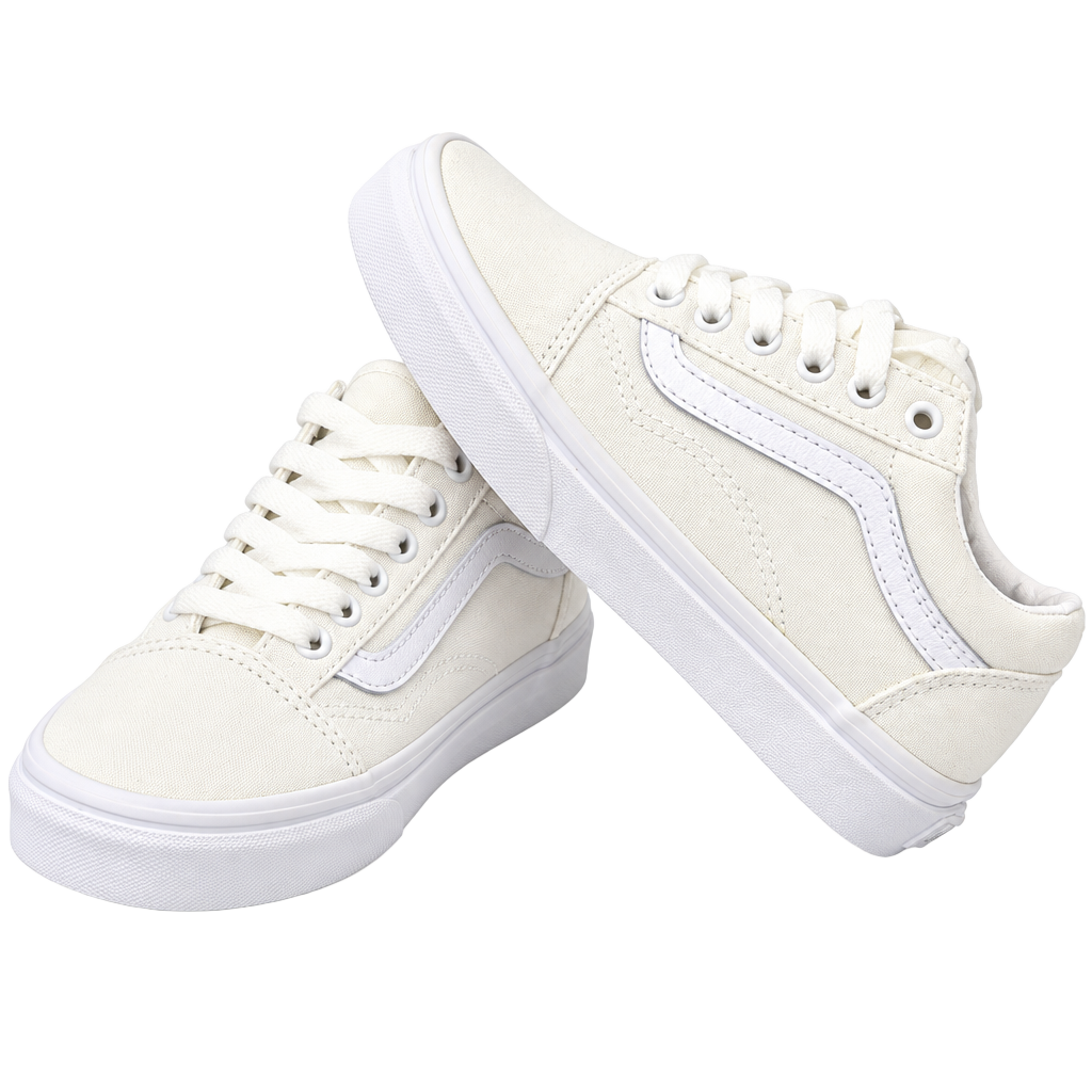 Vans Old Skool Kids Size 1.5 True White Canvas 1