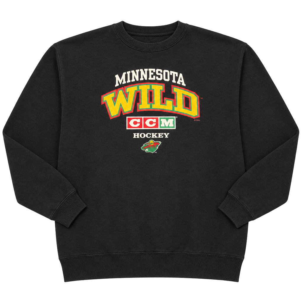Vintage CCM Minnesota Wild NHL Center Ice Authentic Crewneck Sweatshirt XXL 1