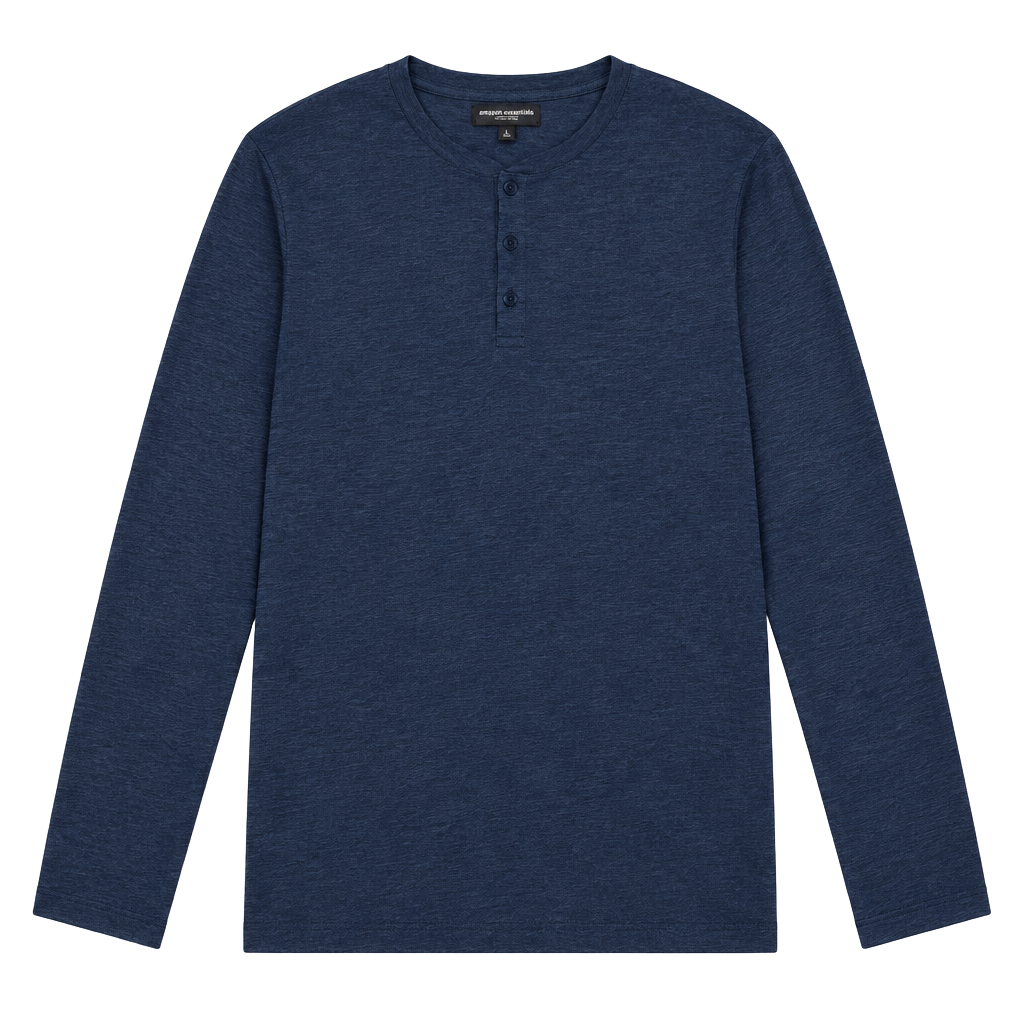 Nordstrom Men's Shop Long Sleeve Waffle Knit Henley Shirt Size LT Blue 1