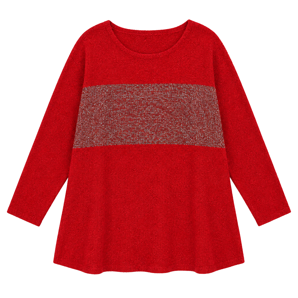 Cable & Gauge Red Metallic Stripe Sweater Size XL 1
