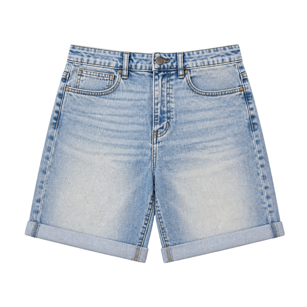 Wrangler Women's High Rise Denim Shorts Light Blue Size 8 Rolled Unrolled 1