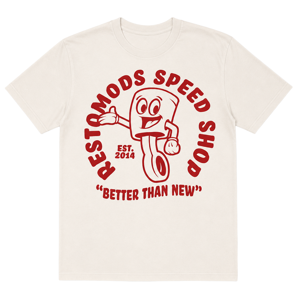 Restomods Speed Shop Graphic T-Shirt White Red 1