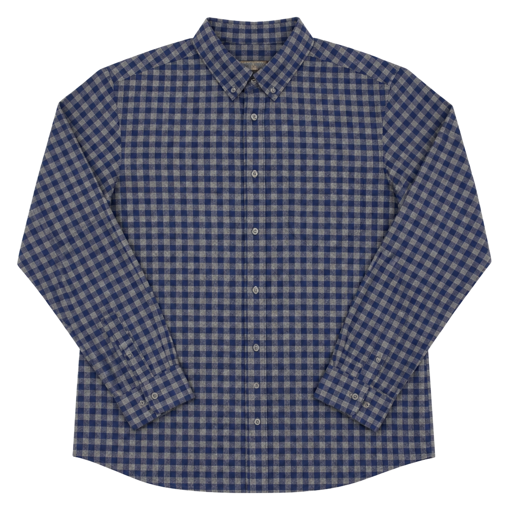 Lee Premium Quality Blue and White Checkered Button-Up Shirt 1