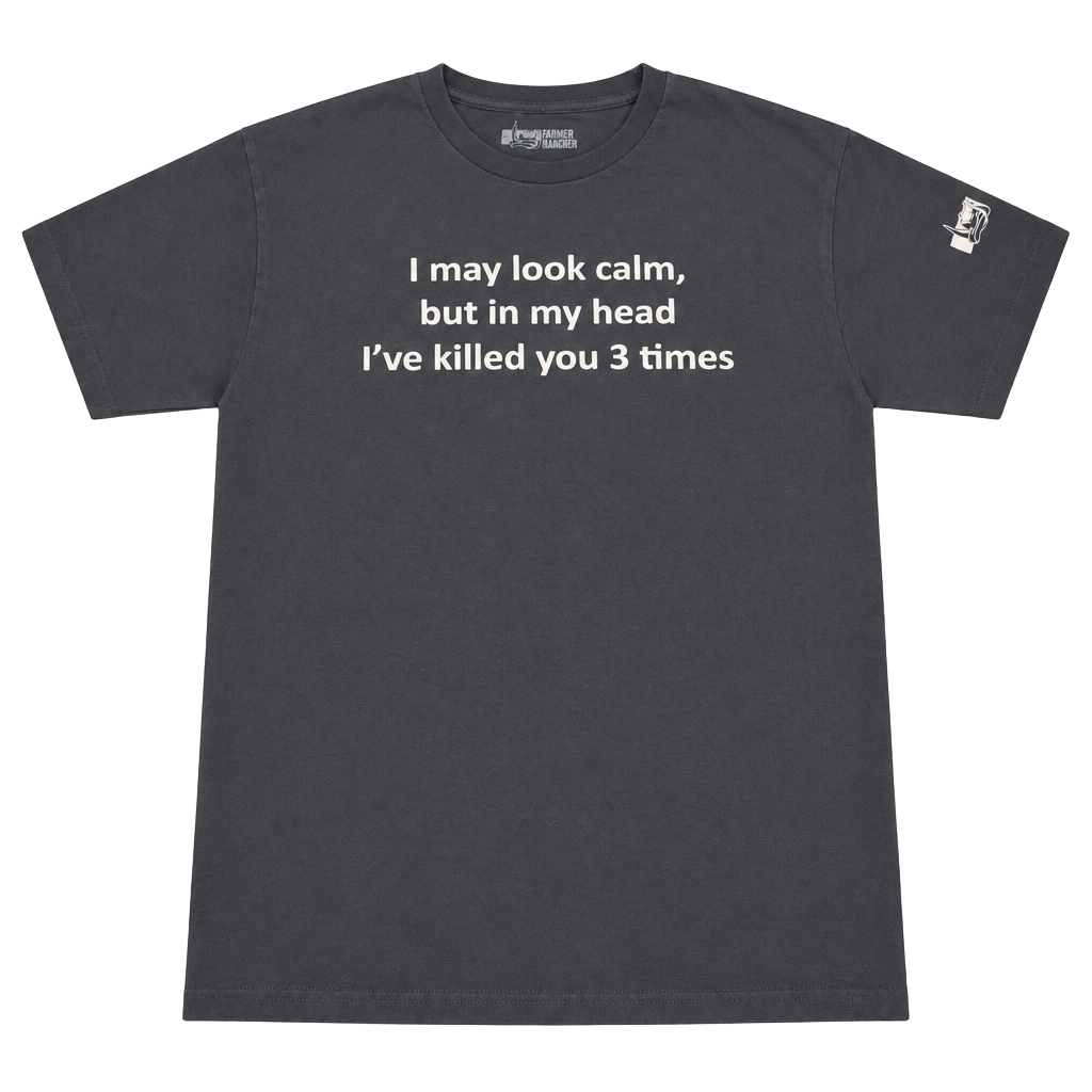 Ranger Up Graphic T-Shirt Size L Gray I May Look Calm 1