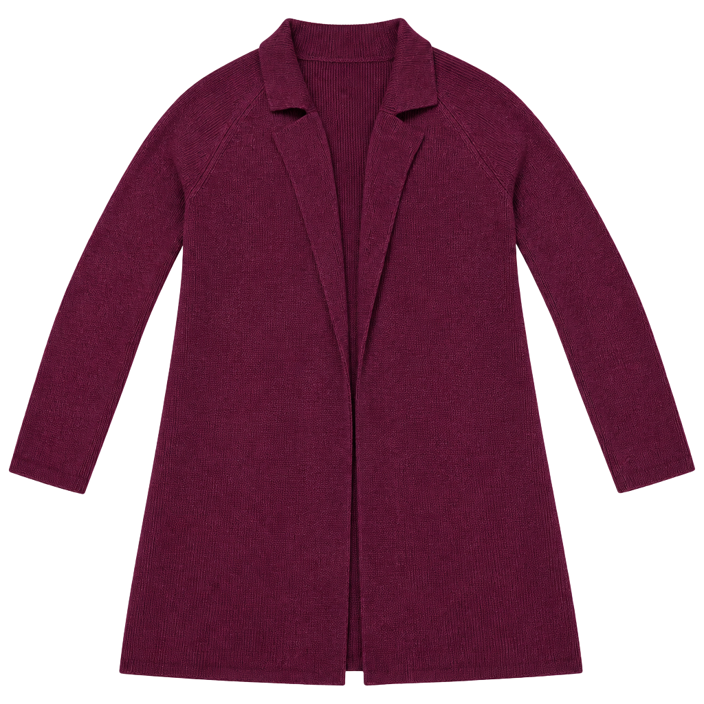 Apt. 9 Open Cardigan Sweater Size M Burgundy Ribbed Collar 1