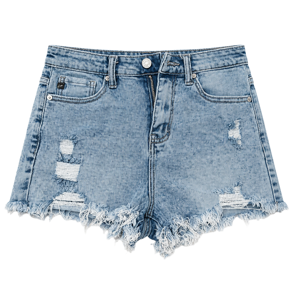 KanCan Distressed Denim Shorts Light Wash 1