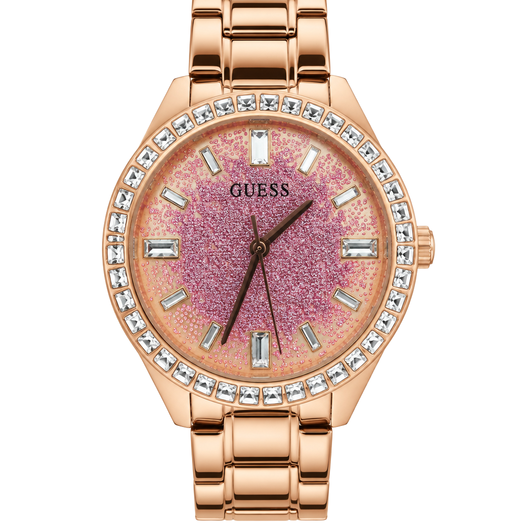 Guess Glitter Burst GW0405L3 Watch Rose Gold Stainless Steel Crystal Bezel 1
