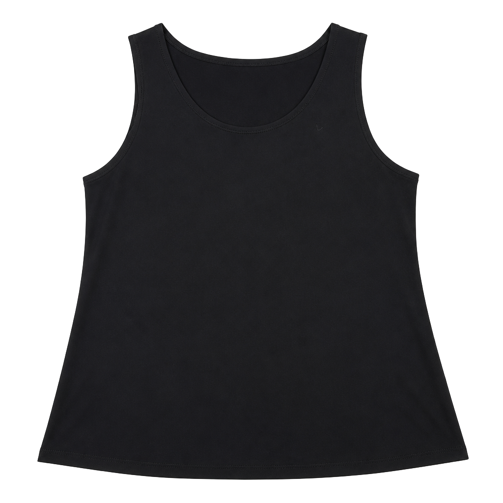 Susan Graver Black Scoop Neck Sleeveless Tank Top 1