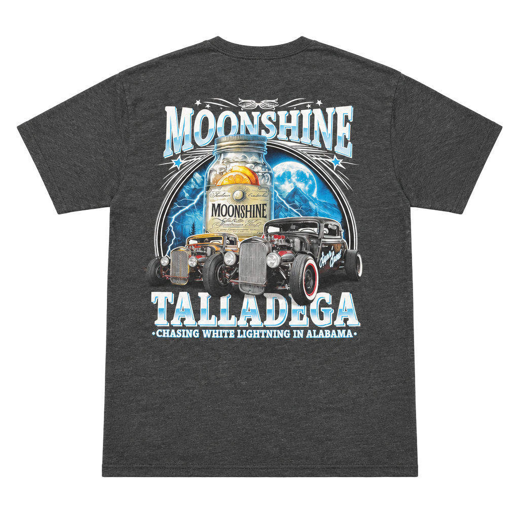 Moonshine Talladega T-Shirt Dark Gray Graphic Tee 1