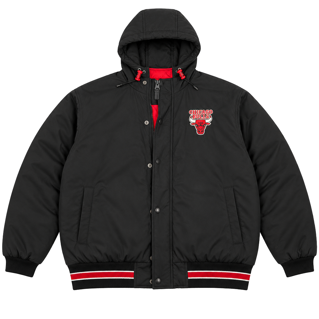 Starter Chicago Bulls Vintage Jacket Size Large Black NBA Licensed 1